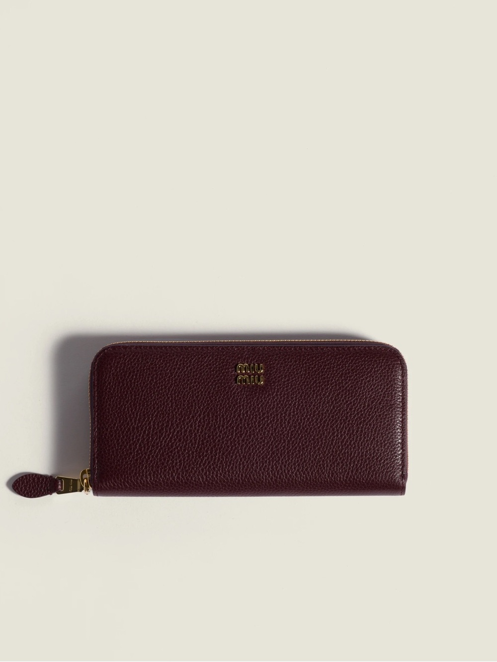 Miu Miu Large Leather Wallet - Burgundy
